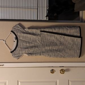 Ann Taylor Black and white stripped dress size 8